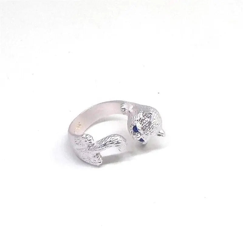925 Sterling Silver Adjustable Kitty Ring
