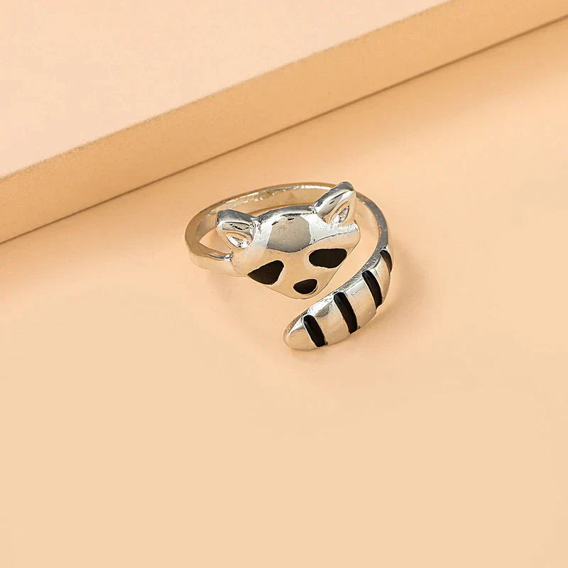 Adjustable Raccoon Ring made of 925 Silver