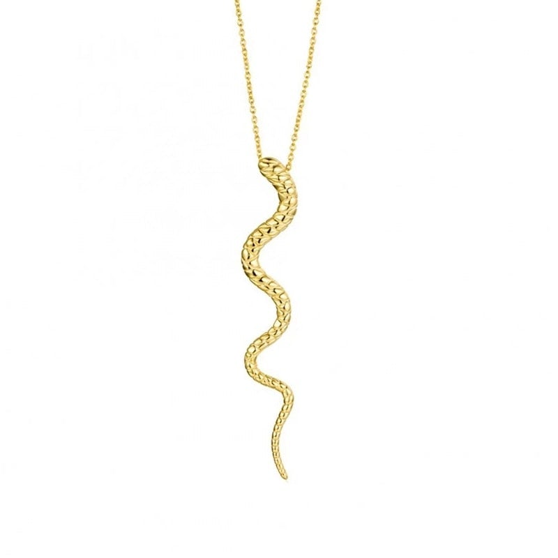 Necklace with snake pendant made of 925 sterling silver