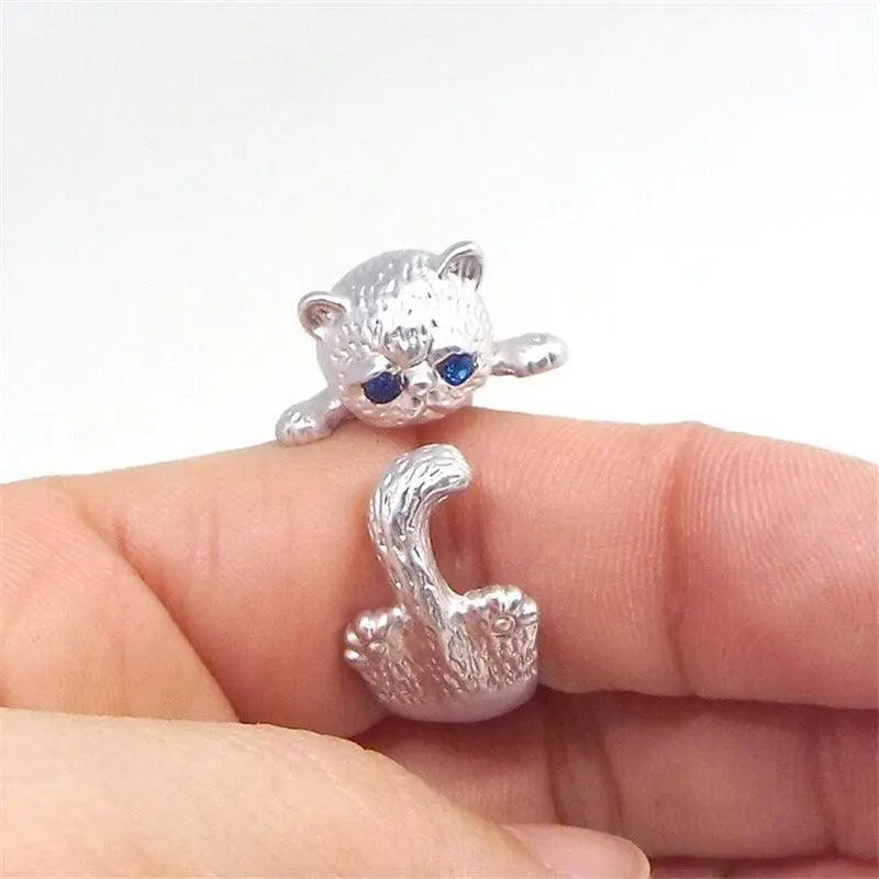 925 Sterling Silver Adjustable Kitty Ring
