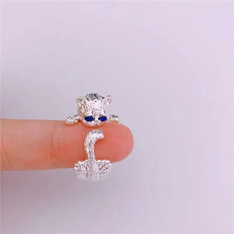 925 Sterling Silver Adjustable Kitty Ring