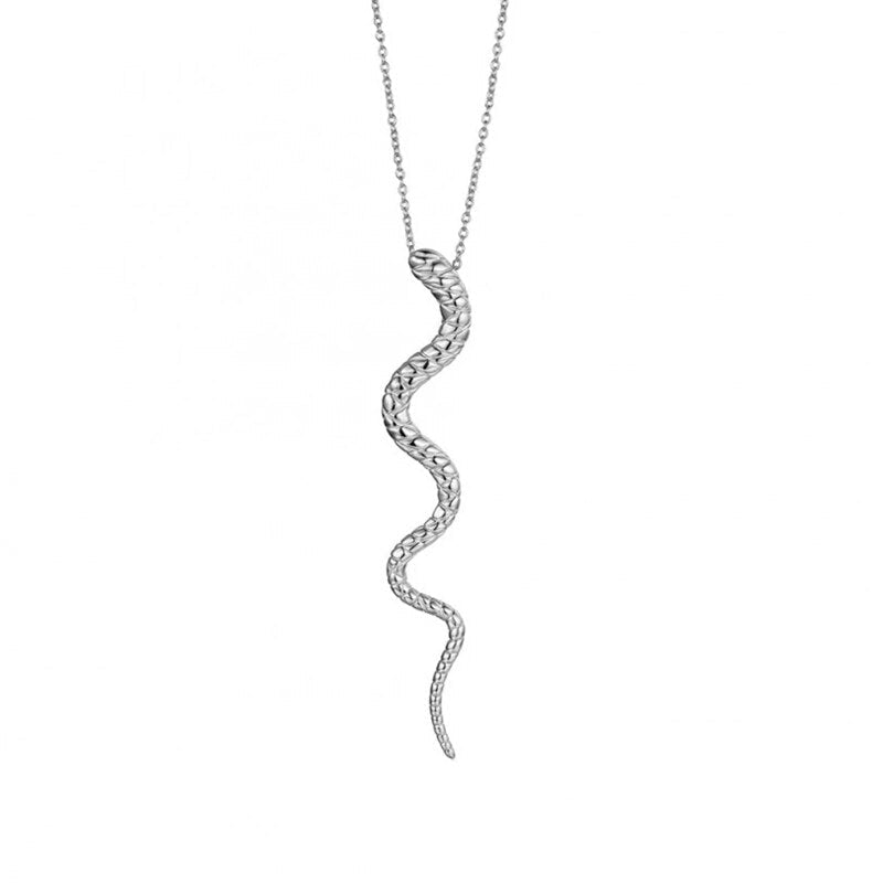 Necklace with snake pendant made of 925 sterling silver