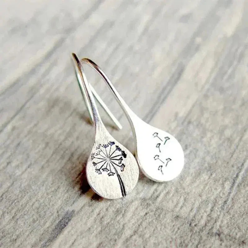 Dandelion Leaf Earrings made of 925 Silver